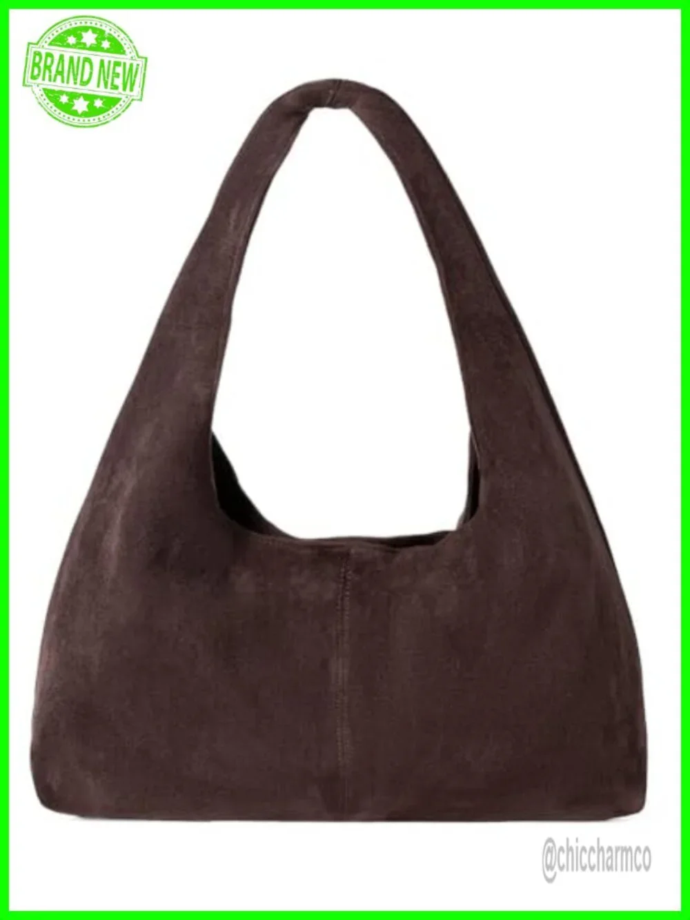 Suede Tote Bag Crescent Shoulder Handbag Underarm Purse Work Bag
